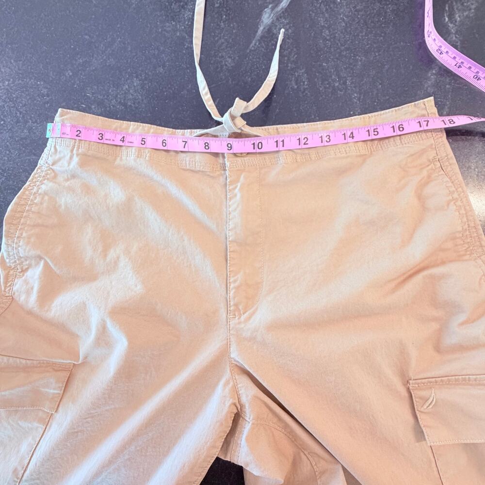 Nautica Jeans Khaki Cargo Pants Size 12 NWOT Drawstring Waist Cropped - Picture 11 of 11